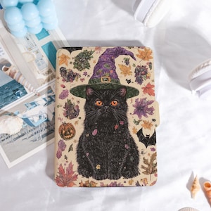 Halloween,Black Cat Kindle Case Customized for Paperwhite 1/2/3/4, Kobo Cover, Kindle Paperwhite Case, Kindle 12th Gen, Paperwhite 6&quot;/7&quot;