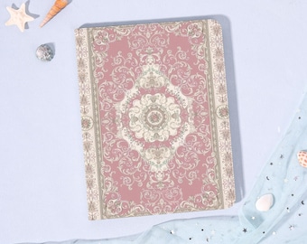 Pink Kaleidoscope 2024iPad7/8/9/10 Air Mini3/5/6th Gen Pro11/12.9"Inch Cover Flip Book Case Pencil Holder Auto Wake/Sleep,Gift for Her