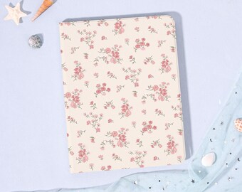 Pink Gentle Flowers 2024iPad7/8/9/10 Air Mini3/5/6th Gen Pro11/12.9"Inch Cover Flip Book Case Pencil Holder Auto Wake/Sleep,Gift for Her