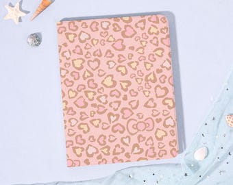 Pink Bow Leopard 2024iPad7/8/9/10 Air Mini3/5/6th Gen Pro11/12.9"Inch Cover Flip Book Case Pencil Holder Auto Wake/Sleep,Gift for Her