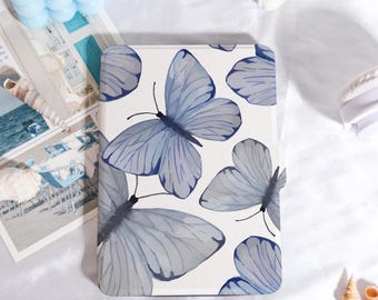 Blue Butterfly Kindle Case Customized for Paperwhite 1/2/3/4, Kobo Cover, Kindle Paperwhite Case, Kindle 12th Gen, Paperwhite 6"/7"