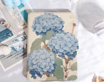 Blue Hydrangea Flowers Kindle Case Customized for Paperwhite 1/2/3/4, Kobo Case, Kindle Paperwhite Case, Kindle 12th, Paperwhite 6"/7"