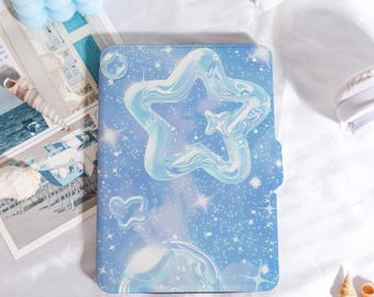 Blue Sparkling Bubbles Kindle Case Customized for Paperwhite 1/2/3/4, Kobo Cover, Kindle Paperwhite Case, Kindle 12th Gen, Paperwhite 6"/7"