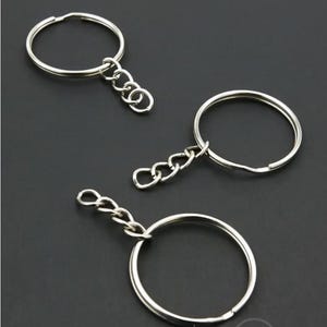 Wholesale 25mm Split Key Ring with Chain: Gold, Silver, Bronze