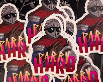 Pegatina de Dark Souls "Parry Hard" para los amantes de los parrys.