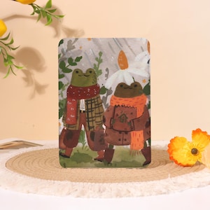 Frogs e-läsarfodral med handrem för Kobo Clara Color, Libra Color, Kindle 8 10 11 12th, Colorsoft, Paperwhite 10/11/12th