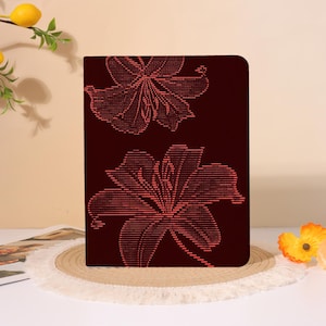 Pixel Lily Rouge iPad Case For iPad Air2026,iPad 8/9/10, A16, iPad Pro20242025, iPad Air7/6/5, 11" 13", iPad Mini 5/6/7 ,Pen Slot,Gift