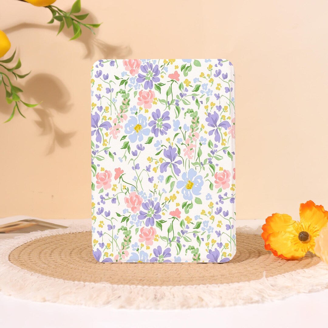 Colorful Flowers E-reader Case With Hand Strap for Kobo Clara Color ...