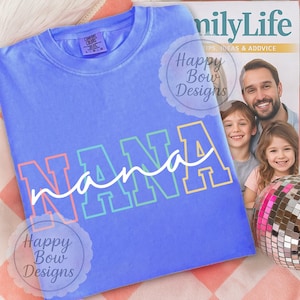 Nana Svg Png, Cute Grandmother Shirt Design, Family Gift Graphic Tee for Mother&#39;s Day or Holidays, Sublimation, Digital Download Png Nana