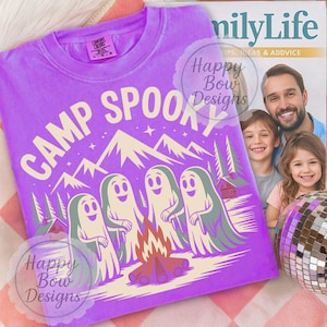 Camp Spooky Summerween PNG Digital Download Cute Halloween Sublimation Design for Fall Shirt Ghost Camper Cricut Craft Spooky Season Gift