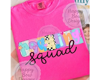 Reading Squad PNG, School Teacher Team Design, Back to School Book Lover Clipart, Library Club, Classroom Literacy Shirt, Teacher Tee Png
