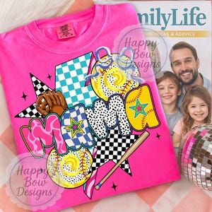 Softball Mama Game Day PNG Sublimation Design with Preppy Sporty Style for Proud Team Mom Shirts Mugs Totes and Fall Game Day Decor Gift