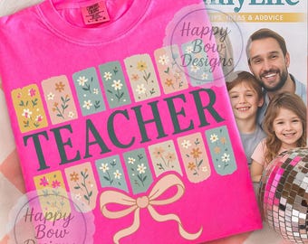 Boho Lehrer Leben PNG Floral Lehrer PNG Ästhetische Sublimation PNG Design Digitaler Download für Shirts Niedlich Blumen Schule Kunst Herbst Shirt Geschenk