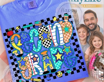 Boy Back to School PNG Second Grade PNG Checkerboard Sublimation Design Preppy Student 2nd Grade PNG Teacher Appreciation Gift Teacher Shirt