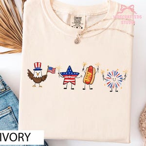Cute 4th Of July Shirt, Patriotic Eagle Star Hotdog Firework Tee, Funny America Shirt, Comfort Colors Unisex USA Tee, Independence Day Gift