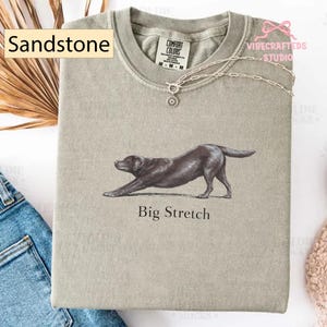 Big Stretch Chocolate Labrador Retriever Comfort Colors Shirt, Funny Stretching Lab Dog T-Shirt, Chocolate Lab Lover Gift, Vintage Dog