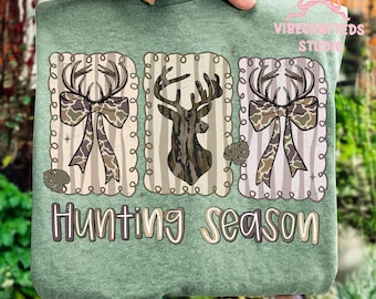Preppy Hunting Season Png, Deer Camo Bow Png, Deer Hunting Png,  Distressed Coquette Hunter png, Coquette Hunting Shirt Png, Girl Fall Camo