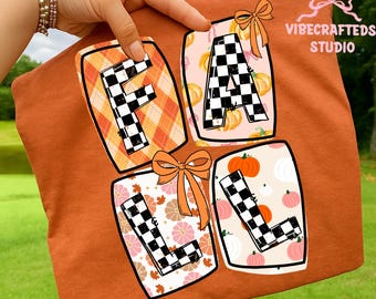 Preppy Checkered Fall coquette png, Fall doodles png, thanksgiving png, Fall Pumpkin png, Girly Fall Png, Autumn Png, Brushstroke,Hand Drawn