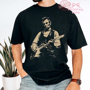 President Abraham Lincoln Playing Guitar Abe Lincoln Comfort Colors T-Shirt, Funny History Music Lover Gift, Vintage Political Humor Tee image 2