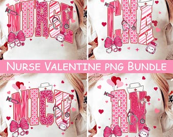Coquette Valentine Nurse Varsity Bundle png, Nicu RN CNA Valentines png,Pink Nurse png, Nurse Png, Nurse Valentines png, Stethoscope bow png
