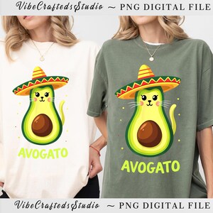 Funny Avogato Sombrero Mexican Cat Avocado Cinco de Mayo Png, Cinco De Mayo Png, Digital File, Digital Download