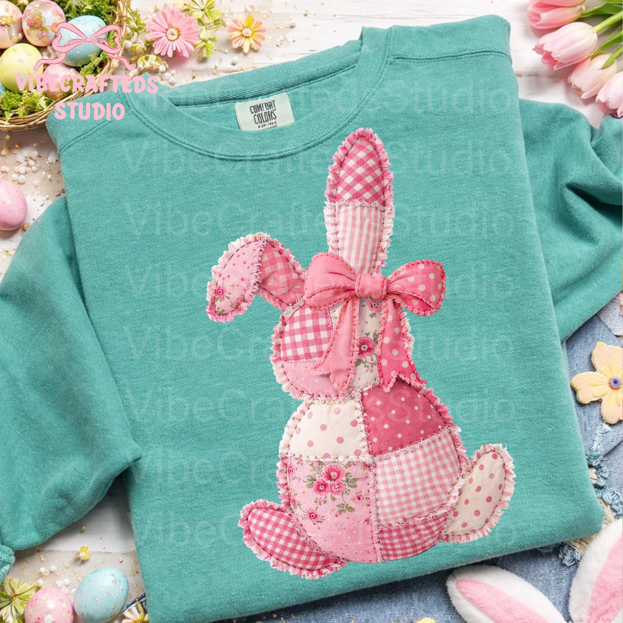 Pink Patchwork Bunny Png, Easter Bunny Clipart, Shabby Chic Rabbit ...