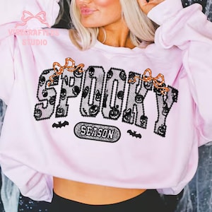 Black Lace Spooky Season PNG, Girly Gothic Halloween png, Halloween png, Cute Spooky PNG, lace spooky varsity png, lacey halloween pumpkin