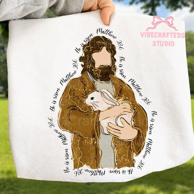 He is Risen Png, Jesus With Bunny Png, Jesus Easter PNG, Christian ...