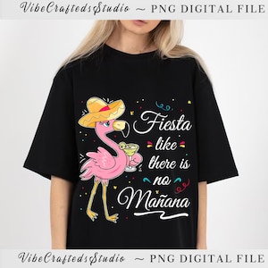 Fiesta Like There&#39;s No Mañana Flamingo Cinco De Mayo Mexican Png,  Cinco De Mayo File, Digital File, Digital Download
