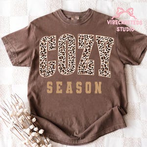 Distressed Leopard Cozy season png, Thankful Png, Thanksgiving Png, Fall Png, Thankful And Blessed Png, Preppy Thanksgiving Png, Varsity Png