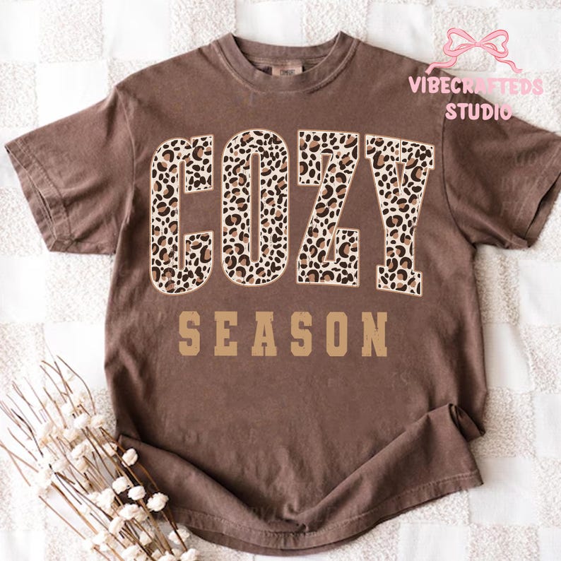 Distressed Leopard Cozy season png, Thankful Png, Thanksgiving Png, Fall Png, Thankful And Blessed Png, Preppy Thanksgiving Png, Varsity Png