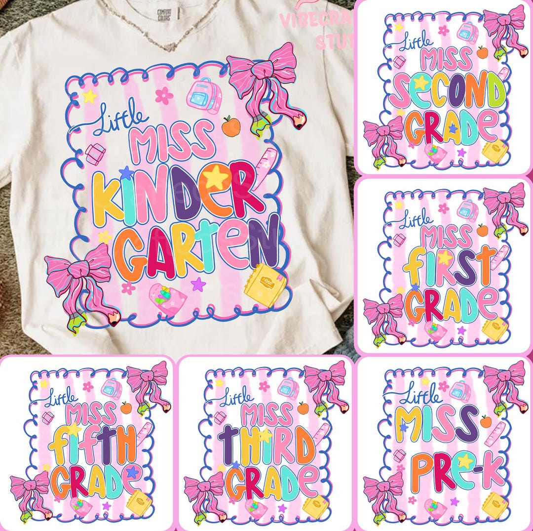 Little Miss Back to School PNG Bundle, Coquette School Girl Png, Cute ...
