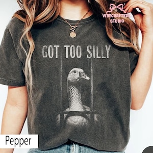 Ich habe zu doofe Gans Meme Shirt, lustiges Gänse Jailbird T-Shirt, Viral Meme Humor Shirt, sarkastische Tiergrafik, Unisex Comfort Farben Shirt