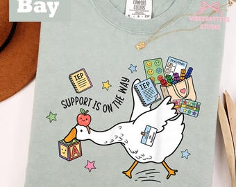 Support Is On The Way Silly Goose Comfort Colors Shirt, Special Education Teacher Goose IEP Tools Tee, SPED Teacher Shirt, Funny Support Tee