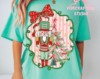 Glitter Red Nutcrackers with christmas tree png, Christmas Png, Y'all are Nuts Png,Nutcracker Png, Colorful Brushstroke, Vintage christmas