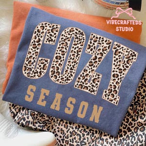 Distressed Leopard Cozy season png, Thankful Png, Thanksgiving Png, Fall Png, Thankful And Blessed Png, Preppy Thanksgiving Png, Varsity Png