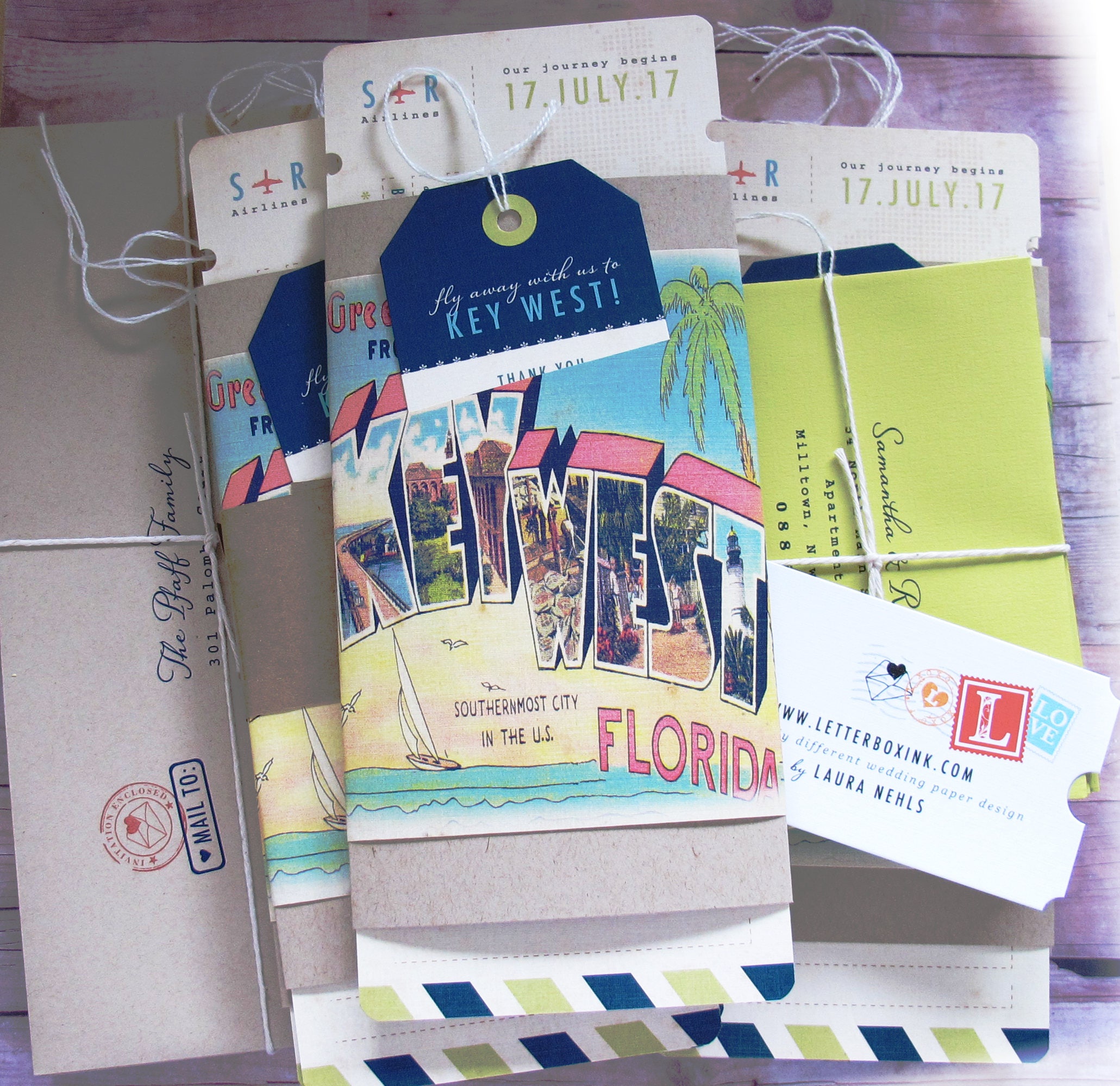 Boarding Pass Ticket Wrap Enclosure Invitation with Luggage Etsy