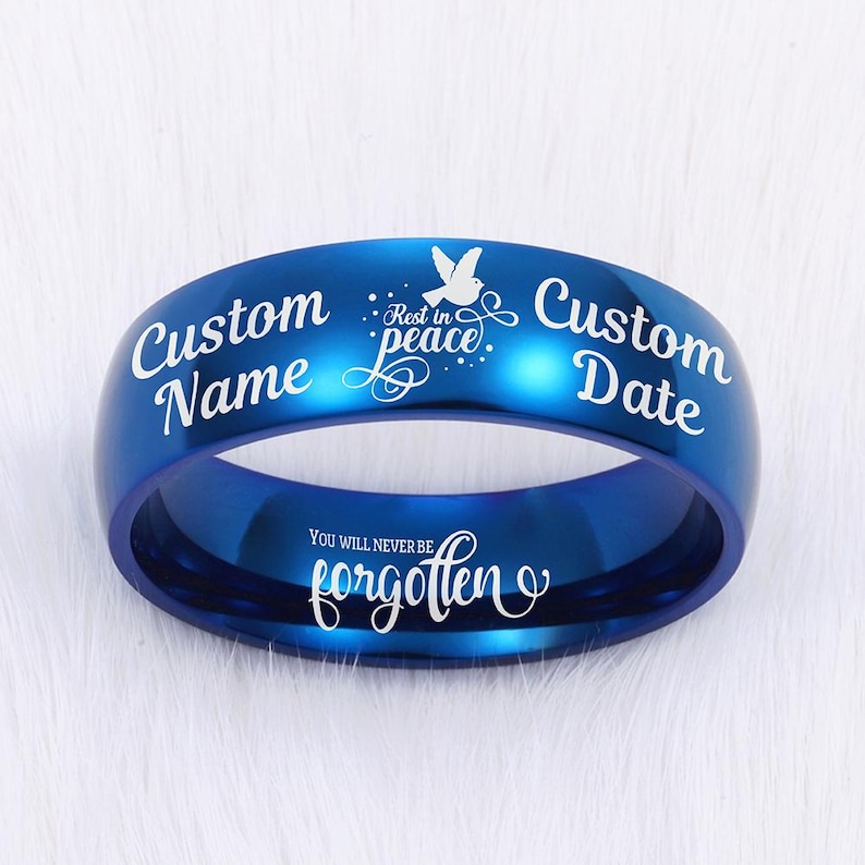 Rest in Peace in Loving Memory Memorial Ring Remembrance Jewelry ...