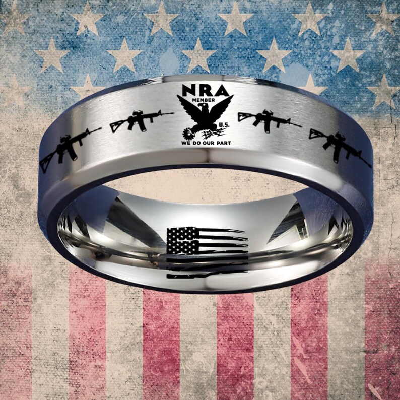 Nra Rings NRA Ring, Includes Matching Wood Box, National Rifle Association Gift ...