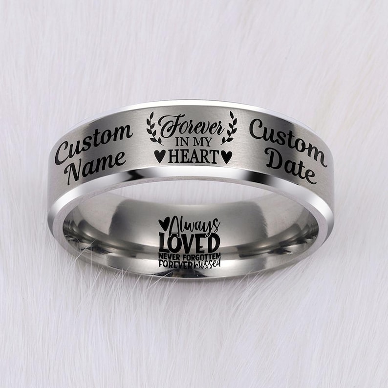 In Loving Memory Gifts, Memorial Keepsake Ring - Personalized Engraved ...
