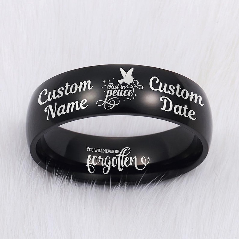 Rest in Peace in Loving Memory Memorial Ring Remembrance Jewelry ...