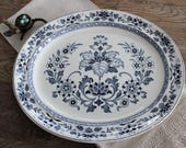 Antique 15 quot English Wedgwood Mandarin Blue Transferware Ironstone Platter