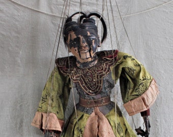 Antique Burmese Marionette Puppet Hand Crafted Carved Wood
