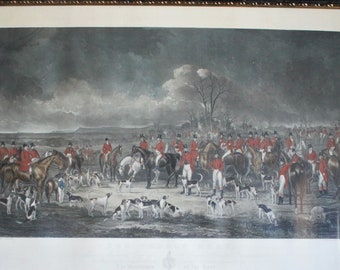 Antique Hand Colored Engraving The Bedale Hunt By Anson Martin Engraved by W H Simmons