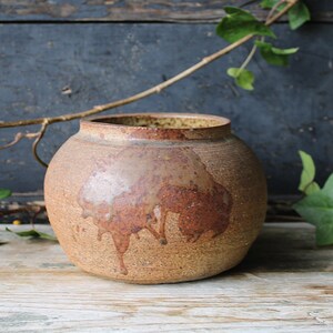 Vintage Rustic Modern Hand Thrown Studio Pottery Vase - Bowl 1972