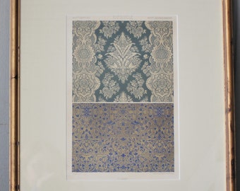 Gorgeous Antique Framed Ornamental Folio Litho Print of French Baroque Patterns by Firmin-Didot & Co, Paris 1 of 3 available