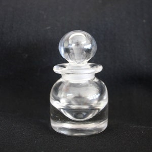 Vintage Blown Glass Scent Perfume Cologne Bottle with Glass Stopper
