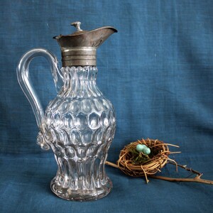 Antique EAPG Argus Thumbprint Syrup Pitcher Early American Pattern Glass Jug