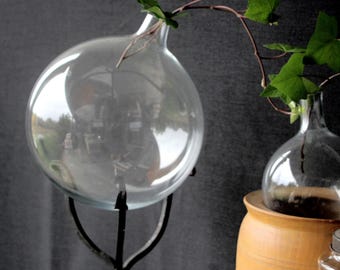 Large Very Rare Antique Blown Laboratory Lab Glass Round Scientific Chemistry Beaker Bottle