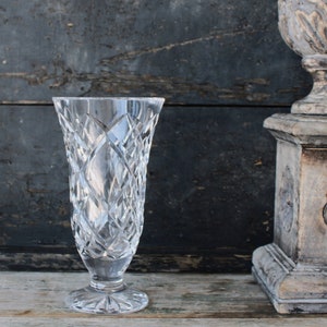 Waterford Brilliant Cut Crystal Glass Footed Vase